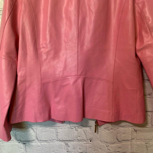 Black Rivet pink 100% leather zip up jacket - Picture 11 of 16